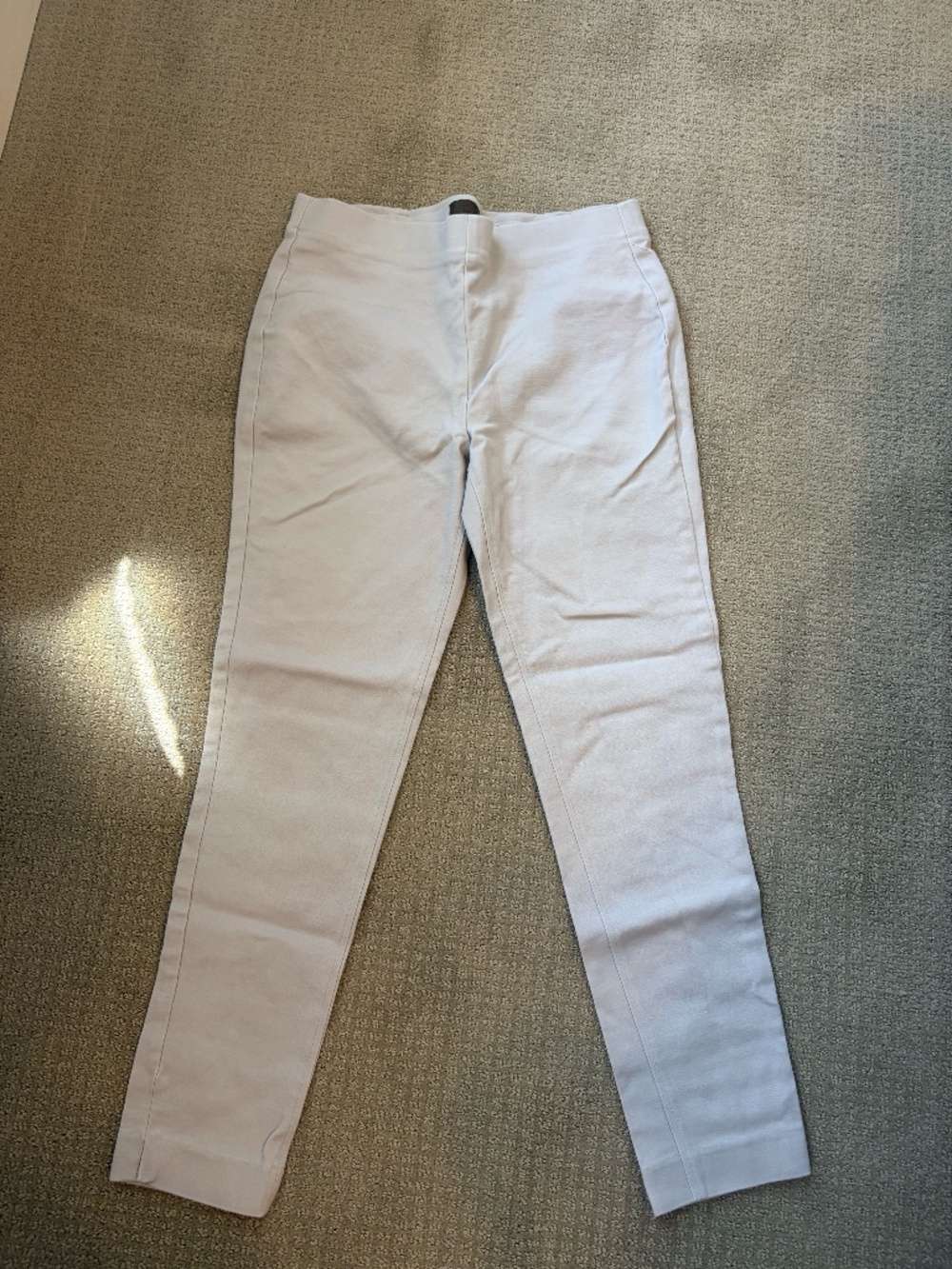 CAbi Slim Straight Ankle Pants Size 6 Light Gray Stone Career Workwear